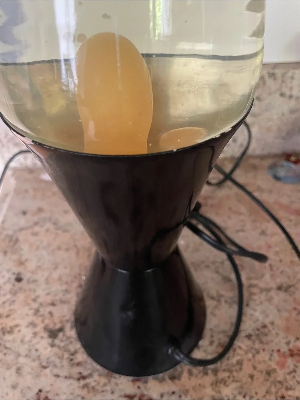 Vintage Lava Lite Lava Lamp Midnight Series -Clear Liquid Yellow Wax
